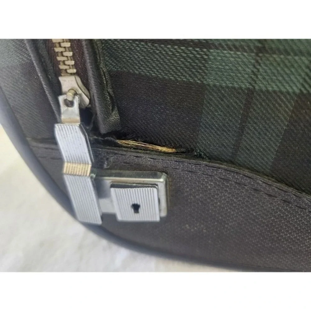 Vintage Leeds Plaid Carry On Luggage Bag Retro Travel Case SP